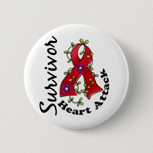 Heart Attack Survivor 15 6 Cm Round Badge