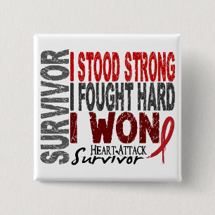 Heart Attack Survivor 4 Heart Disease 15 Cm Square Badge