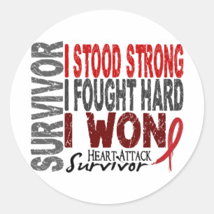 Heart Attack Survivor 4 Heart Disease Classic Round Sticker