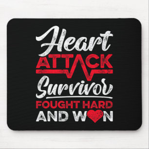 Heart Attack Survivor Faught Hard And Won Red Ribb Mouse Mat