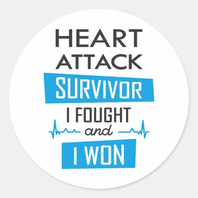 Heart attack survivor, I fought and I won Classic Round Sticker (Front)