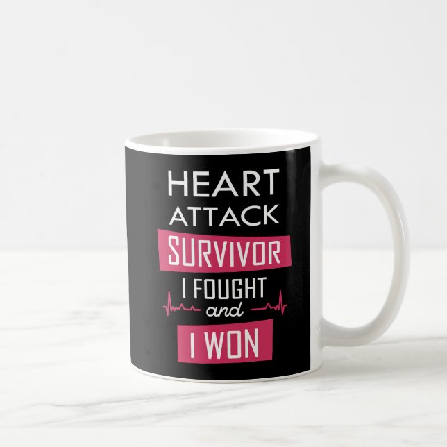 Heart attack survivor, I fought and I won Invitati Coffee Mug (Right)