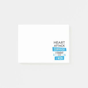 Heart attack survivor, I fought and I won Post-it Notes