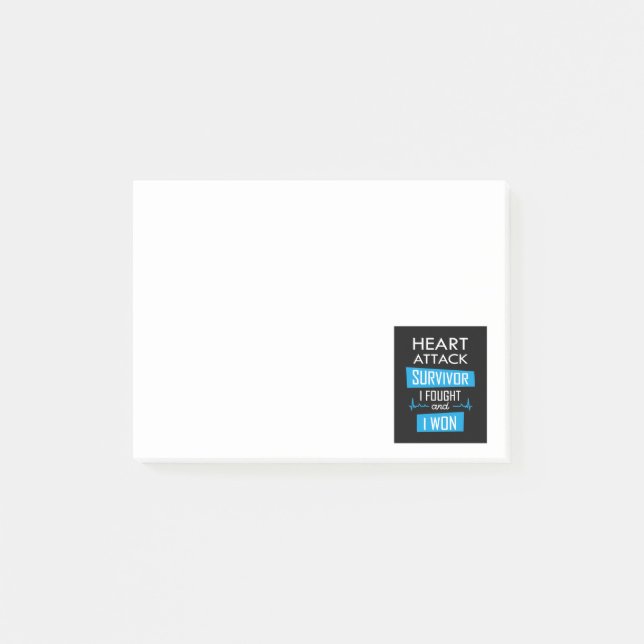 Heart attack survivor, I fought and I won Post-it Notes (Front)