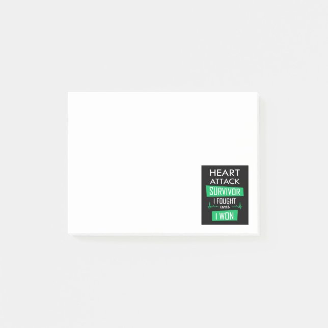 Heart attack survivor, I fought and I won Post-it  Post-it Notes (Front)