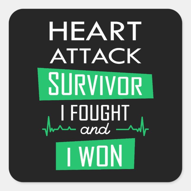 Heart attack survivor, I fought and I won Square Sticker (Front)