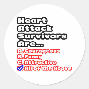 Heart Attack Survivor Quiz Classic Round Sticker