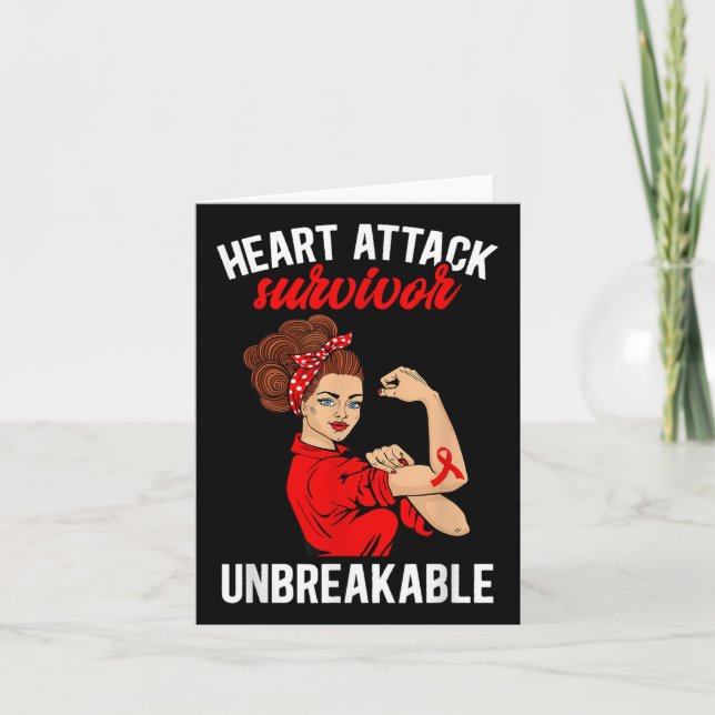 Heart Attack Survivor Unbreakable Heart Attack Awa Card (Front)