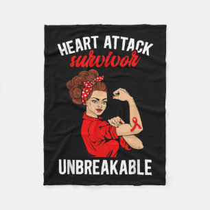 Heart Attack Survivor Unbreakable Heart Attack Awa Fleece Blanket
