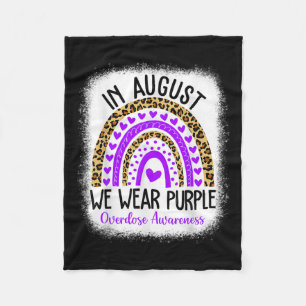 Heart August We Wear Purple Overdose Awareness Fun Fleece Blanket