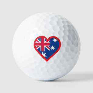 Heart Australia Red Blue And White Flag Design Golf Balls