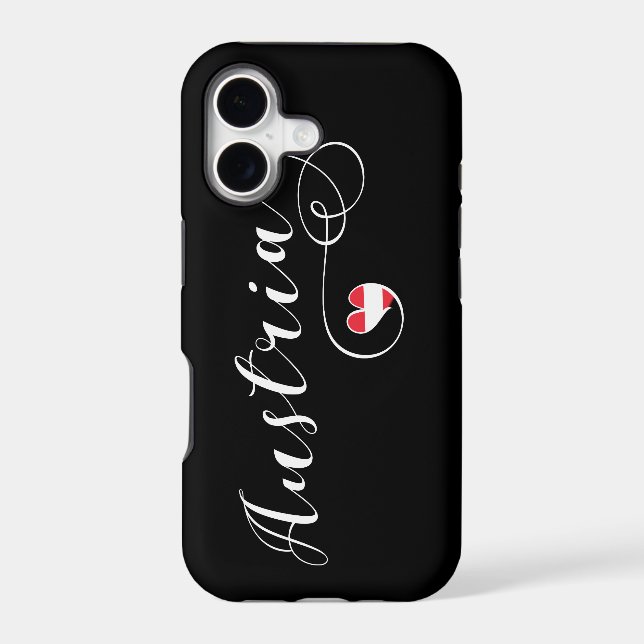 Heart Austria Cell Phone Case, Austrian Flag (Back)