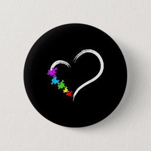 Heart Autism Awareness Love Puzzle Simple Autism I 6 Cm Round Badge