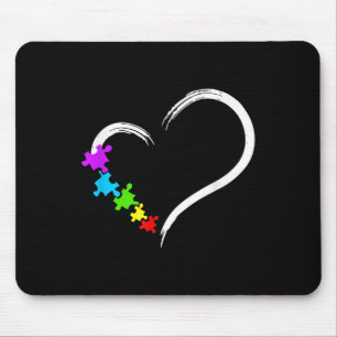 Heart Autism Awareness Love Puzzle Simple Autism I Mouse Mat