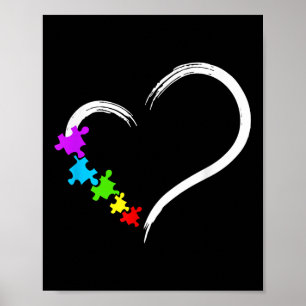 Heart Autism Awareness Love Puzzle Simple Autism I Poster