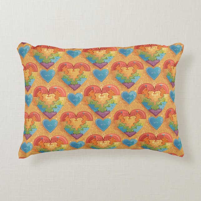 Heart autism decorative cushion (Front)