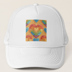 Heart autism trucker hat