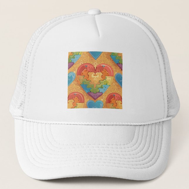 Heart autism trucker hat (Front)