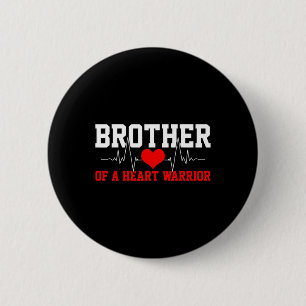 Heart Awareness Shirt Heartbeat Warrior Brother Gi 6 Cm Round Badge