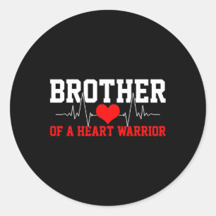 Heart Awareness Shirt Heartbeat Warrior Brother Gi Classic Round Sticker