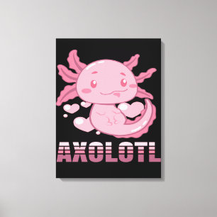 Heart Axolotl   Cute cartoon Axolotl Canvas Print