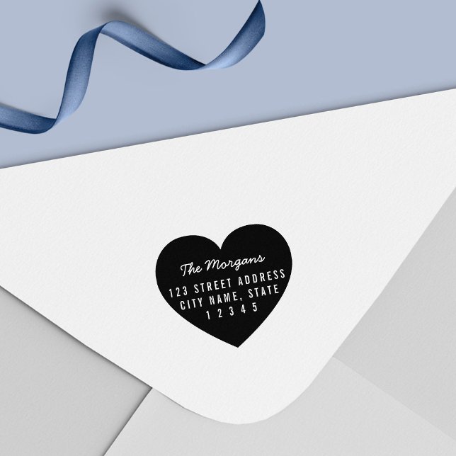 Heart Background Family Home Address Self-inking Stamp (Creator Uploaded)