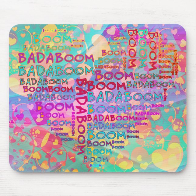 Heart Badaboom | heart pattern Mouse Mat (Front)