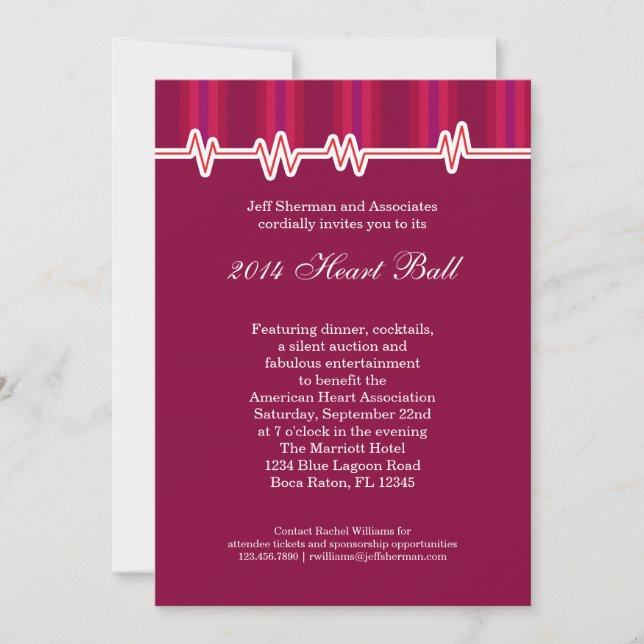 Heart Ball Fundraising Event Invitation (Front)