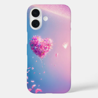 Heart Balloon Cherry Petals Dreamy Gradient Phone  iPhone 16 Case