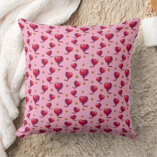 Heart Balloons and Stars Cushion