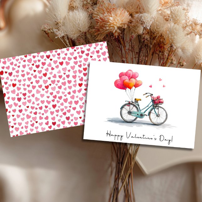 Heart Balloons & Bikes Valentine's Day Holiday Card (Creator Uploaded)