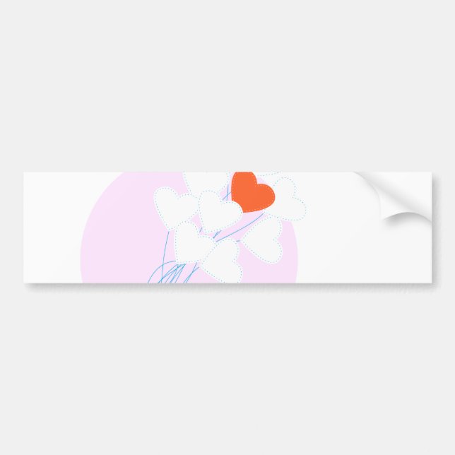 Heart Balloons Bumper Sticker (Front)