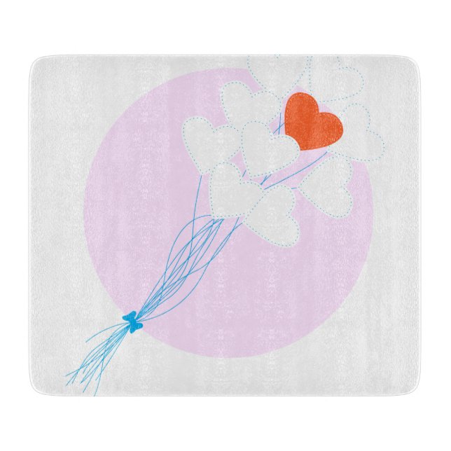 Heart Balloons Cutting Board (Front)