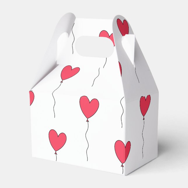 Heart Balloons Favour Box (Front Side)