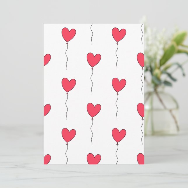 Heart Balloons Holiday Card (Standing Front)