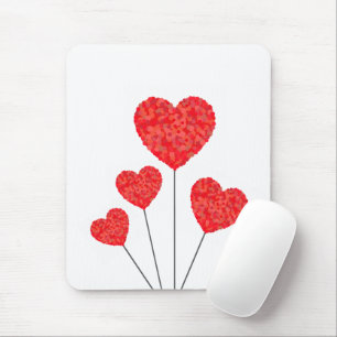 Heart Balloons Illustration Design Mouse Mat