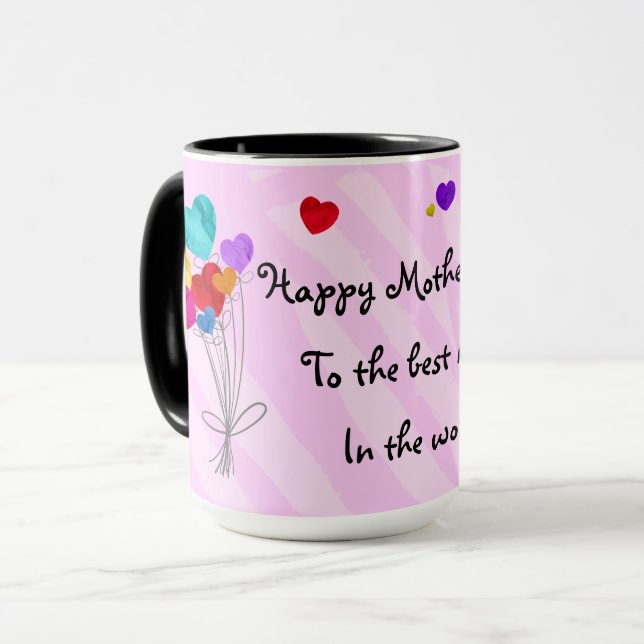 Heart balloons in paper cuts - Happy Mother’s Day  Mug (Front Left)