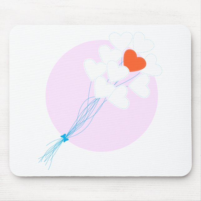Heart Balloons Mouse Mat (Front)