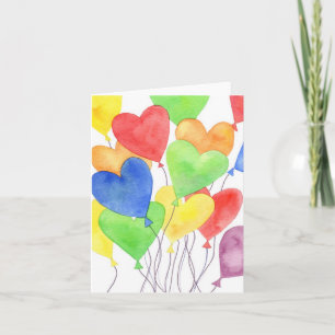Heart Balloons - Note Card