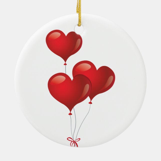 Heart Balloons Ornament (Back)