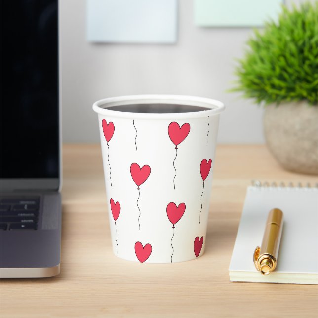 Heart Balloons Paper Cups (Insitu)