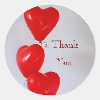 Heart Balloons Red Thank You Sticker