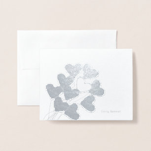 Heart Balloons Stationery Foil Card