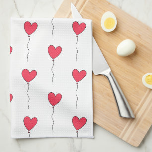 Heart Balloons Tea Towel