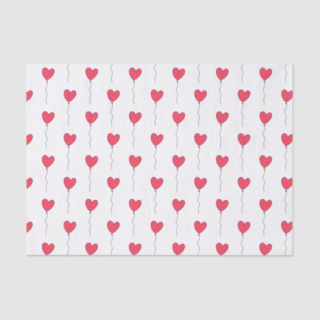 Heart Balloons Tissue Paper (Front)