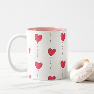Heart Balloons Two-Tone Coffee Mug