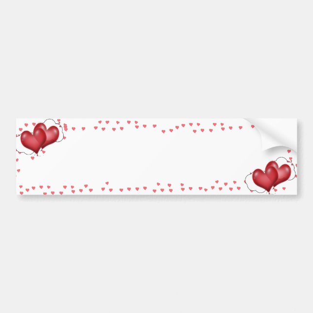 Heart Balloons With Little Hearts Bumper Sticker (Front)