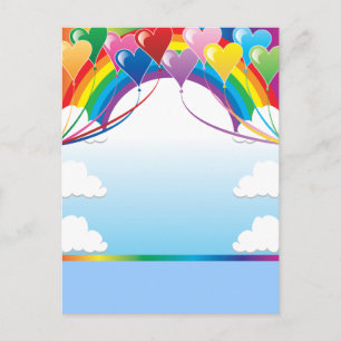 Heart Baloon Background Postcard