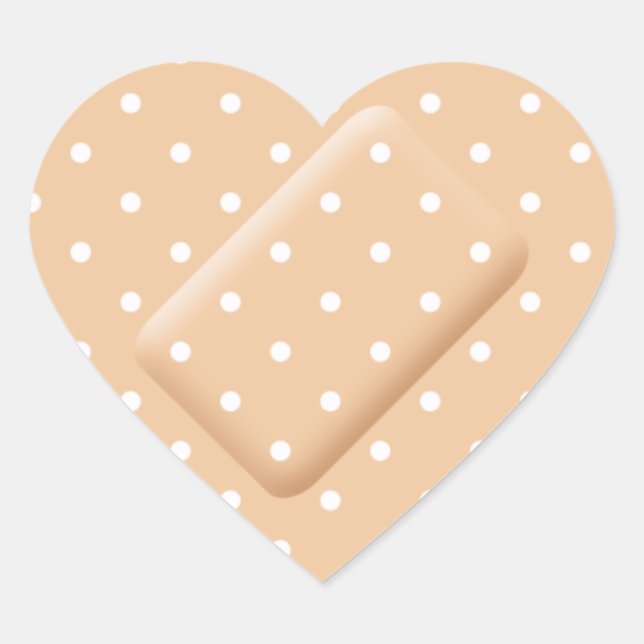 Heart Bandage Cute Polkadot Nurse Medical Get Well Sticker (Front)