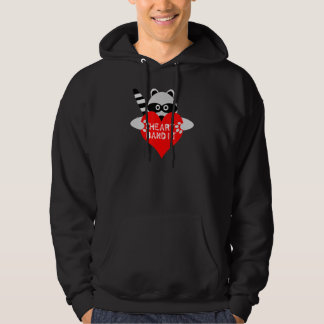 Heart Bandit Cute Racoon Anniversary Valentine's  Hoodie